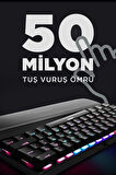 Rampage ALLY K11 Siyah 12 Işık Modlu Red Switch Mekanik Bilek Destekli Rainbow Antighosting Türkçe Q Gaming Oyuncu Klavyesi