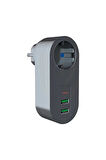 Termal Akım Korumalı Priz / 2 X Usb - 1 X Type-c Girişli