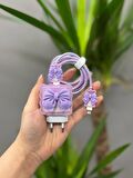Şarj Başlığı Ve Kablo Koruyucu 4'lü Set Iphone 20W Şarj Adaptör Uyumlu