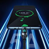 Dijital Göstergeli PD 100W Type-C to Type-C Hızlı Şarj ve Data Kablosu Örgülü Siyah