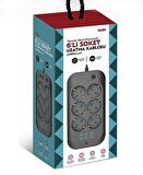 Fulltech Termal Akım Korumalı, Çocuk Korumalı, 6'lı 2 Mt Uzatma Kablosu 6 X Priz, 3 X Usb