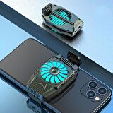 Işıklı Şarjlı Telefon Soğutucu Oyun Hızlandırıcı Telefon Soğutucu Fan 4.6-6.5 inç uyumlu