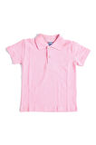Pembe Kısa Kol Düz Renk Yakalı 6-16 Yaş Çocuk Okul Lakos Tişört Polo Yaka T-shirt 