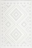 İpek Mekik Halı Almond Ekru Gri Retro Desen Kilim