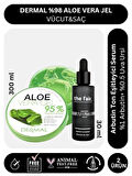 Dermal %98 Aloe Vera Jel Saç Cilt ve Vücut için Nemlendirici 300 ml ve the fair. Arbutin 30 ml Serum