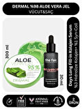 Dermal %98 Aloe Vera Jel Saç Cilt Vücut için Nemlendirici 300 ml ve the fair. Days Long 30 ml Serum