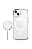 Apple Iphone 13 Pro Max  Magsafe Wireless Şarj Özellikli Şeffaf Slikon Kılıf