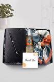 Siyah Defter & Siyah Touch Pen & Eyüp Sabri Tuncer Sprey Kolonya & Kahverengi Fular Hediye Seti