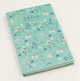 Yeşil Çiçek Desenli Defter & Beyaz Tükenmez Kalem & Pembe Kupa Hediye Seti