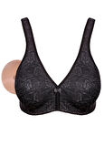 Alışveriş Meydanı Kadın Siyah (Dantelli) Penye Pamuk Cepli Protez Sütyen