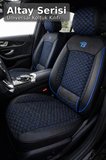 Audi Q3 2011 ve Sonrası Uyumlu Altay Bel Destekli Tay Tüyü Siyah Mavi Koltuk Kılıfı