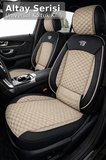 BMW X1 2009 ve Sonrası Uyumlu Altay Bel Destekli Tay Tüyü Bej Siyah Koltuk Kılıfı