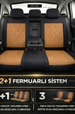BMW X1 2009 ve Sonrası Uyumlu Altay Bel Destekli Tay Tüyü Taba Siyah Koltuk Kılıfı