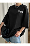 Unisex Limited Time Baskılı Oversize T-shirt