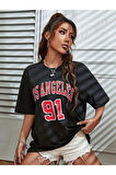 Unisex Los Angeles Baskılı Oversize T-shirt