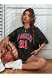 Unisex Los Angeles Baskılı Oversize T-shirt