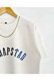 Unisex Trapstar Baskılı Oversize Bisiklet Yaka Kısa Kollu Pamuklu T-shirt
