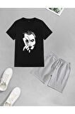 LUNAVISTA Unisex Joker Baskılı Şort-T-shirt takımı