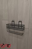 Yapışkanlı Siyah Banyo ve Mufak Rafı Solo Havlu Asmalı TŞ01.SOLO