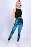 Toparlayıcı Push-Up Batik Tayt Desenli Spor Tayt