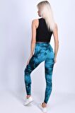 Toparlayıcı Push-Up Batik Tayt Desenli Spor Tayt