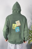 Van Gogh Oversize Cepli Yeşil Kapüşonlu Sweatshirt