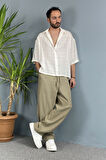 Modal Kumaş Bağcıklı Baggy Pantolon