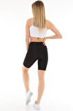 Siyah Kısa Biker Spor Şort Tayt Diz Üstü