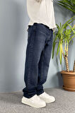 Lacivert Taşlanmış Jean - Kot Pantolon Regular Kalıp