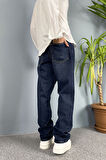 Lacivert Taşlanmış Jean - Kot Pantolon Regular Kalıp