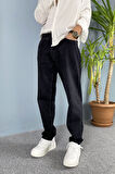 Boyfriend Taşlanmış Siyah Jean - Kot Pantolon