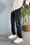 Slim Fit Siyah Taşlanmış Jean