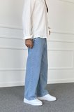 Mavi Baggy Kalıp Denim Yazlık İnce Kumaş Jean - Kot Pantolon