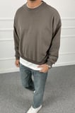 Boxy Fit Nakışlı Yıkamalı Yumuşak Dokulu Sweatshirt | STK2105-Sweatshirt