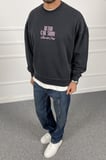Boxy Fit Baskılı Overisize Sweatshirt | STK2116-Sweatshirt