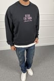 Boxy Fit Baskılı Overisize Sweatshirt | STK2116-Sweatshirt