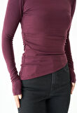 Bordo Asimetrik Bluz