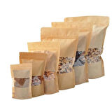 Kilitli Doypack Kraft Pencereli 25x34x6 Cm 250 ADET