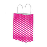Kraft Burgu Saplı Çanta Fuşya Puantiyeli 25x31x12cm "10 ADET"