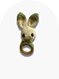 Amigurumi Tavşan Uyku Arkadaşı, Çıngıraklı Diş Kaşıyıcı ve Emzik Zinciri, Yenidoğan Set, Hoşgeldin Bebek