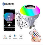  E27 Rgb Led Ampul Uzaktan Kumandalı Bluetooth ve Hoparlör Özelliği