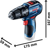 Bosch Professional GSB 12V-30 Akülü Darbeli Delme Vidalama Makinesi + 39 parça vidalama seti (12 Vo