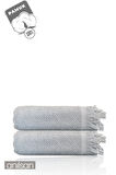 2'li Gri Jelena Banyo Havlusu- 70x140 Cm, 490 Gr, %100pamuk, Spa Ve Otel Havlusu, Günlük Kullanıma Uy