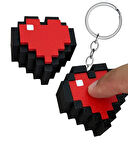 Minecraft Piksel Kalp Anahtarlık Çanta Süsü Charm – Mekanik Clicky Switch’li 3D Baskı Oyun Aksesuarı