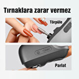 Type-C Şarjlı Elektrikli Tırnak Bakım Seti – LED Işıklı, Taşlama & Parlatma Başlıklı, Uzun Pil Ömürlü