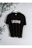 Legend Baskılı Rahat Kalıp %100 Pamuklu T-shirt