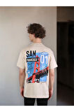 San Francisco Baskılı Oversize Pamuklu T-shirt