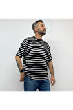Royal Club Yazılı Çizgili Oversize T-Shirt