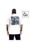 Uzaylı Sırt Baskılı Erkek Oversize T-Shirt