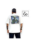 Uzaylı Sırt Baskılı Erkek Oversize T-Shirt